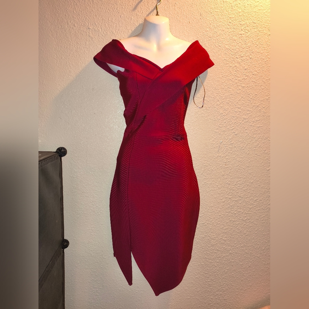 Elegant Red Off-Shoulder Dress